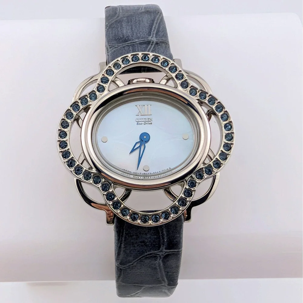Citizen Lobella Flower Eco-Drive Blue Swarovski Crystal MOP Watch B023-S027578